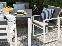 Gartenmöbel Set Aluminium Dunkelgrau 6-Sitzer Pancole
