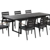 Gartenmöbel Set Aluminium Schwarz 8-Sitzer Auflagen Grau Valcanetto/Taviano