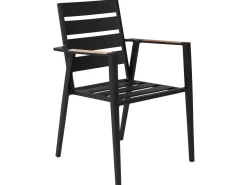 Gartenmöbel Set Aluminium Schwarz 8-Sitzer Auflagen Grau Valcanetto/Taviano