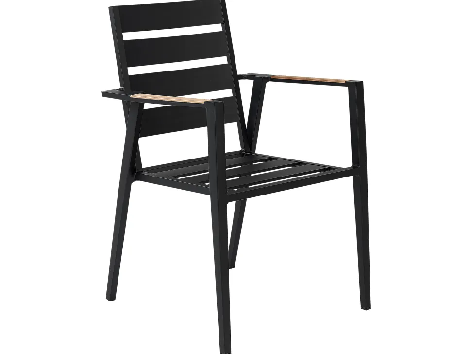 Gartenmöbel Set Aluminium Schwarz 8-Sitzer Auflagen Grau Valcanetto/Taviano