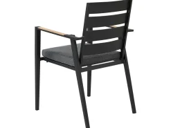 Gartenmöbel Set Aluminium Schwarz 8-Sitzer Auflagen Grau Valcanetto/Taviano