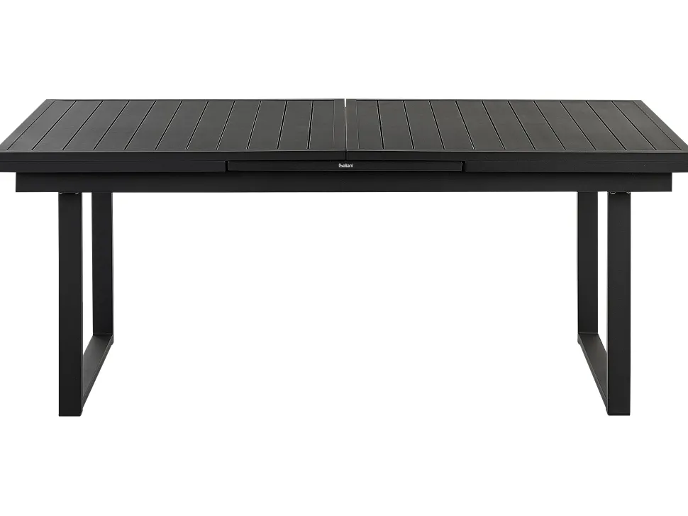 Gartenmöbel Set Aluminium Schwarz 8-Sitzer Auflagen Grau Valcanetto/Taviano