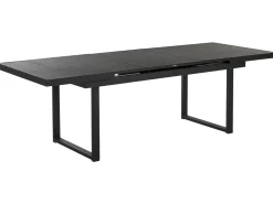 Gartenmöbel Set Aluminium Schwarz 8-Sitzer Auflagen Grau Valcanetto/Taviano