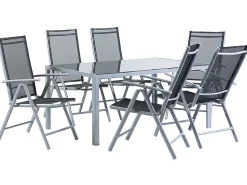 Gartenmöbel Set Aluminium Schwarz 6-Sitzer Catania