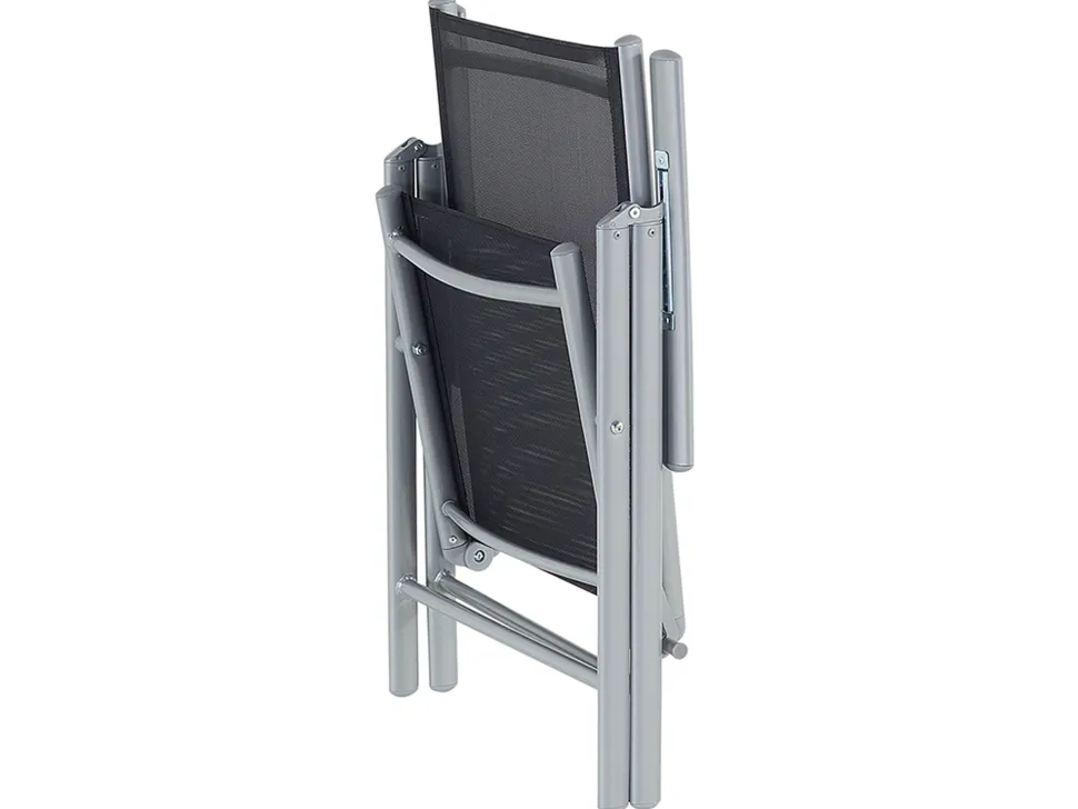Gartenmöbel Set Aluminium Schwarz 6-Sitzer Catania