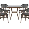 Gartenmöbel Set Aluminium Schwarz 4-Sitzer Stühle Schwarz Caspri