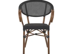 Gartenmöbel Set Aluminium Schwarz 4-Sitzer Stühle Schwarz Caspri