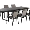 Gartenmöbel Set Aluminium Schwarz / Grau 6-Sitzer Valcanetto/Busseto