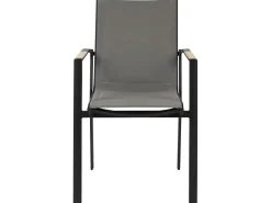 Gartenmöbel Set Aluminium Schwarz / Grau 6-Sitzer Valcanetto/Busseto