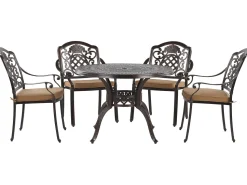 Gartenmöbel Set Aluminium Dunkelbraun 4-Sitzer Salento