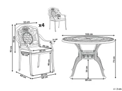 Gartenmöbel Set Aluminium Dunkelbraun 4-Sitzer Salento