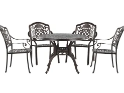 Gartenmöbel Set Aluminium Dunkelbraun 4-Sitzer Salento