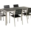 Gartenmöbel Set Aluminium Kunstholz Schwarz 6-Sitzer Vernio