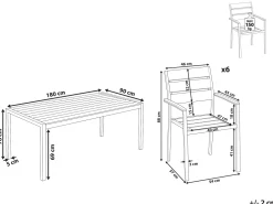 Gartenmöbel Set Aluminium Kunstholz Schwarz 6-Sitzer Vernio