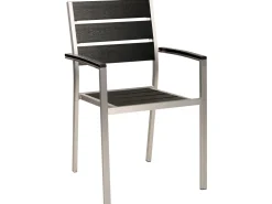 Gartenmöbel Set Aluminium Kunstholz Schwarz 6-Sitzer Vernio