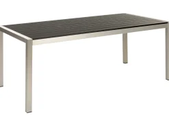 Gartenmöbel Set Aluminium Kunstholz Schwarz 6-Sitzer Vernio