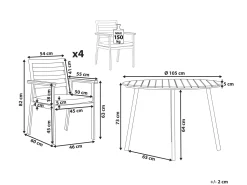 Gartenmöbel Set Aluminium Weis Auflagen Grau 4-Sitzer Cavoli