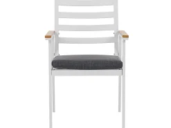 Gartenmöbel Set Aluminium Weis Auflagen Grau 4-Sitzer Cavoli