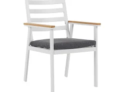 Gartenmöbel Set Aluminium Weis Auflagen Grau 4-Sitzer Cavoli