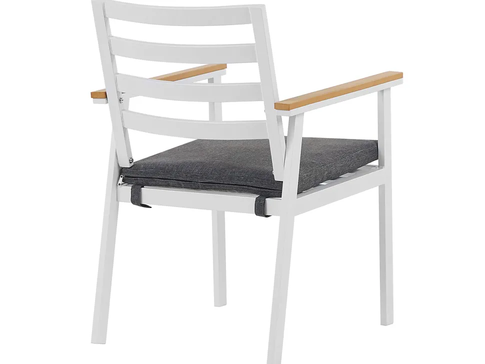 Gartenmöbel Set Aluminium Weis Auflagen Grau 4-Sitzer Cavoli