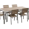 Gartenmöbel Set Aluminium Kunstholz Braun 6-Sitzer Vernio