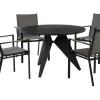 Gartenmöbel Set Aluminium Schwarz / Grau 4-Sitzer Olmetto/Busseto