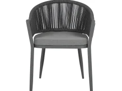 Gartenmöbel Set Aluminium / Flechtseil Grau 4-Sitzer Mileto