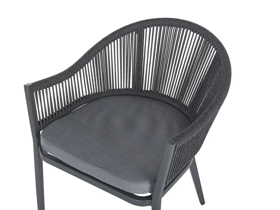 Gartenmöbel Set Aluminium / Flechtseil Grau 4-Sitzer Mileto