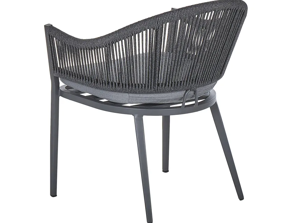 Gartenmöbel Set Aluminium / Flechtseil Grau 4-Sitzer Mileto