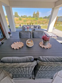 Gartenmöbel Set Aluminium Grau 6-Sitzer Cascais