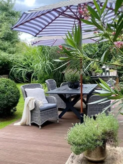 Gartenmöbel Set Aluminium Grau 6-Sitzer Cascais