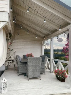 Gartenmöbel Set Aluminium Grau 6-Sitzer Cascais