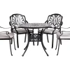Gartenmöbel Set Aluminium Schwarz 4-Sitzer Ancona