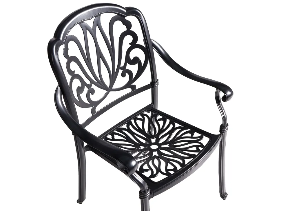 Gartenmöbel Set Aluminium Schwarz 4-Sitzer Ancona