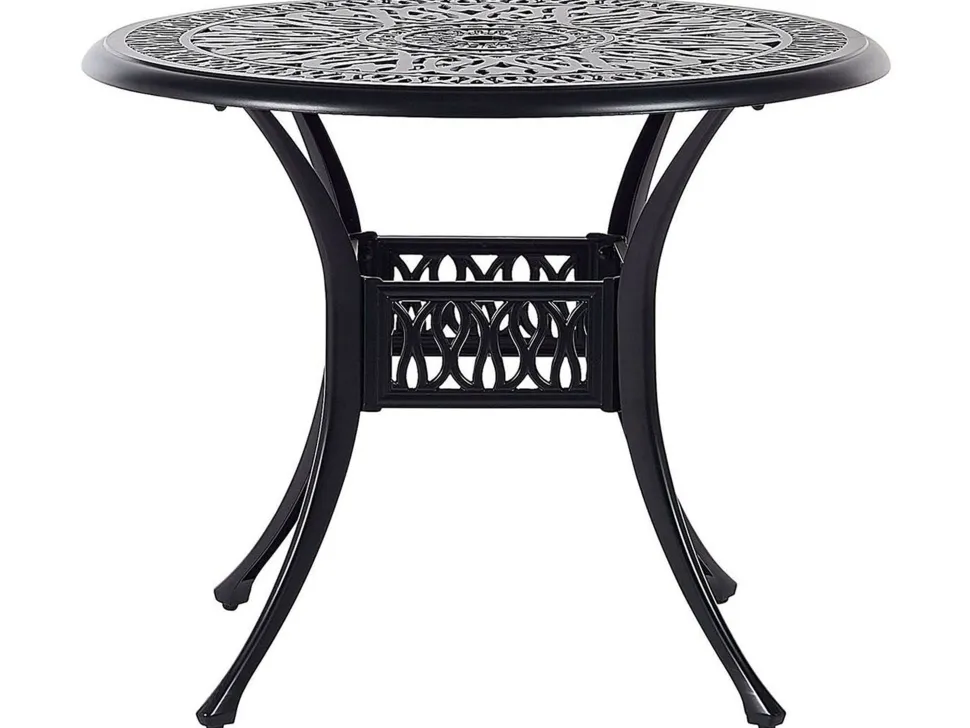 Gartenmöbel Set Aluminium Schwarz 4-Sitzer Ancona