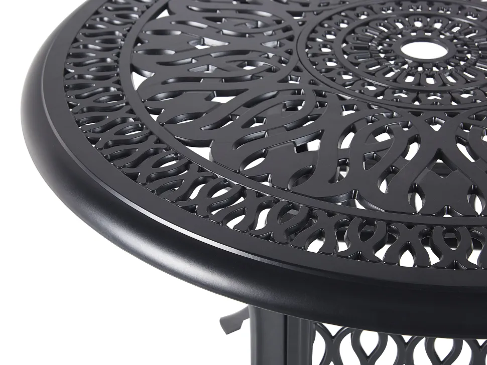 Gartenmöbel Set Aluminium Schwarz 4-Sitzer Ancona