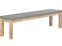 Gartenmöbel Set Beton / Akazienholz Grau Tisch Mit 2 Banken Ostuni
