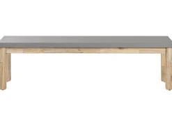 Gartenmöbel Set Beton / Akazienholz Grau Tisch Mit 2 Banken Ostuni