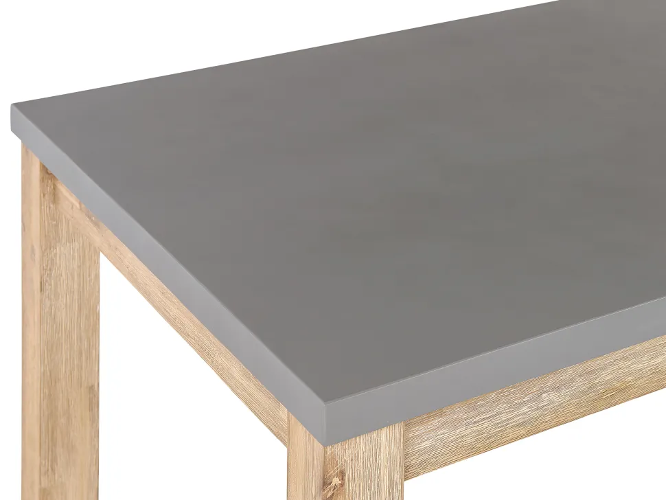 Gartenmöbel Set Beton / Akazienholz Grau 8-Sitzer 2 Banke 2 Hocker Ostuni