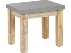 Gartenmöbel Set Beton / Akazienholz Grau 8-Sitzer 2 Banke 2 Hocker Ostuni