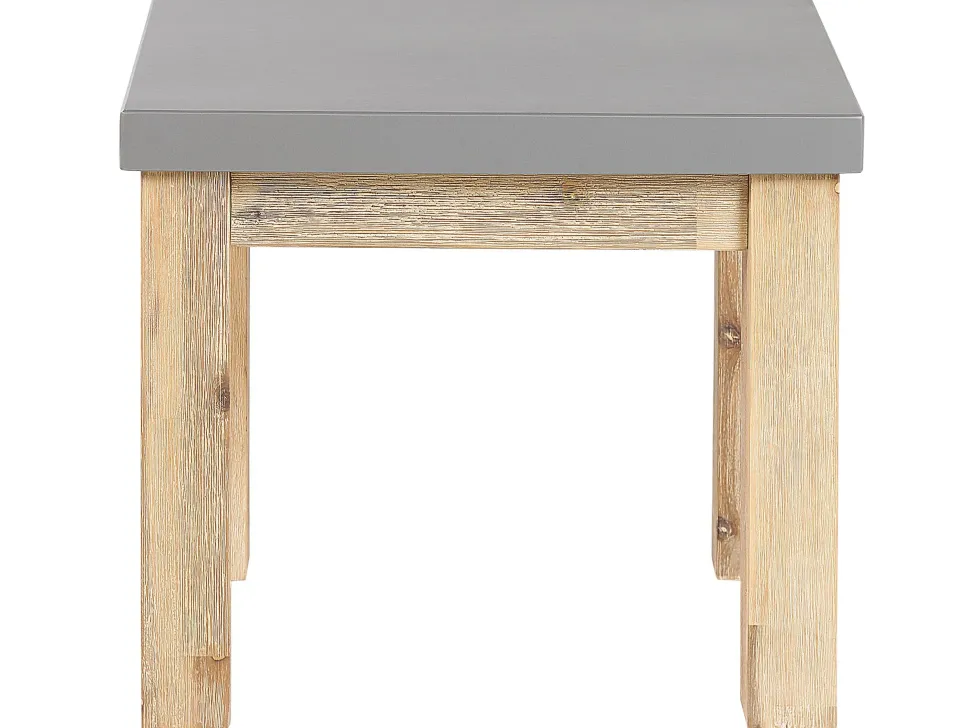 Gartenmöbel Set Beton / Akazienholz Grau 8-Sitzer 2 Banke 2 Hocker Ostuni