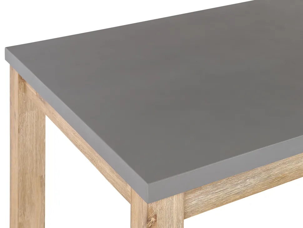 Gartenmöbel Set Beton / Akazienholz Grau 8-Sitzer 2 Banke 2 Hocker Ostuni