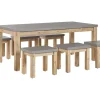 Gartenmöbel Set Beton / Akazienholz Grau 6-Sitzer Ostuni