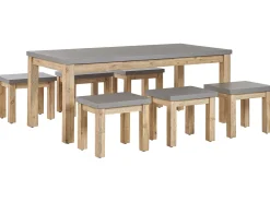 Gartenmöbel Set Beton / Akazienholz Grau 6-Sitzer Ostuni