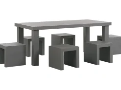 Gartenmöbel Set Beton Grau 6-Sitzer Taranto