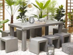 Gartenmöbel Set Beton Grau 6-Sitzer Taranto