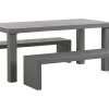 Gartenmöbel Set Beton Grau Tisch Mit 2 Banken U-Form Taranto