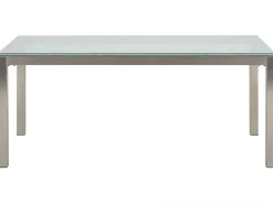 Gartenmöbel Set Crashglas 180 X 90 Cm 6Sitzer Stühle Textilbespannung Schwarz Grosseto