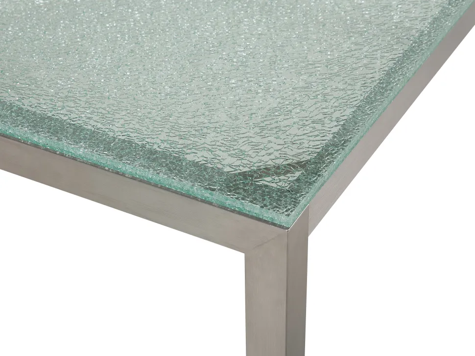 Gartenmöbel Set Crashglas 180 X 90 Cm 6Sitzer Stühle Textilbespannung Schwarz Grosseto