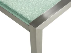 Gartenmöbel Set Crashglas 220 X 100 Cm 8-Sitzer Stühle Textilbespannung Beige Grosseto
